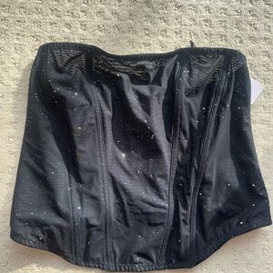 Auden Black Corset Top with Silver Accents